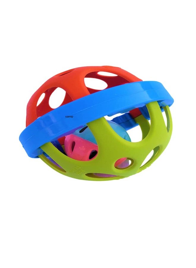 Samip Infant Silicone Baby Teether Sound Ball Biggie Toy Safe Non-Toxic Sensory Teething Toys For Babies 3-12 Months Colorfull,Multicolor - Image 2